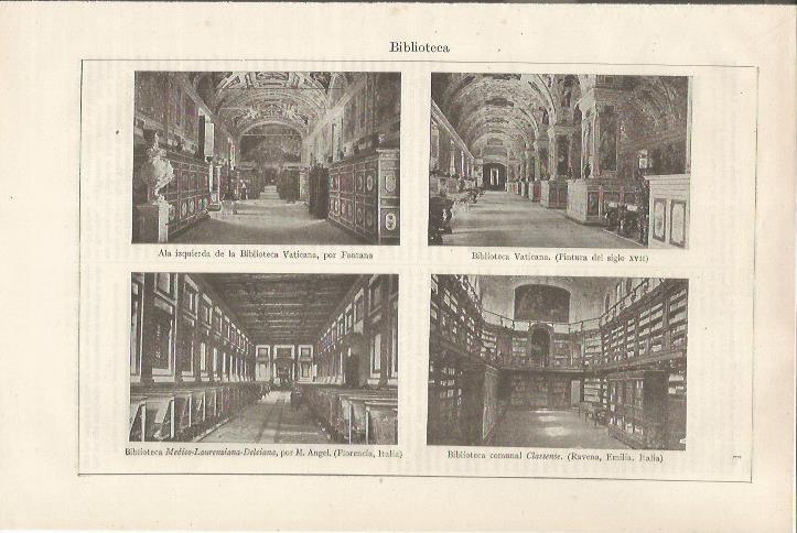 LAMINA ESPASA 34523: Biblioteca Vaticana y Medico Laurenziana Delciana de Florencia