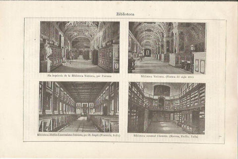 LAMINA ESPASA 34523: Biblioteca Vaticana y Medico Laurenziana Delciana de Florencia