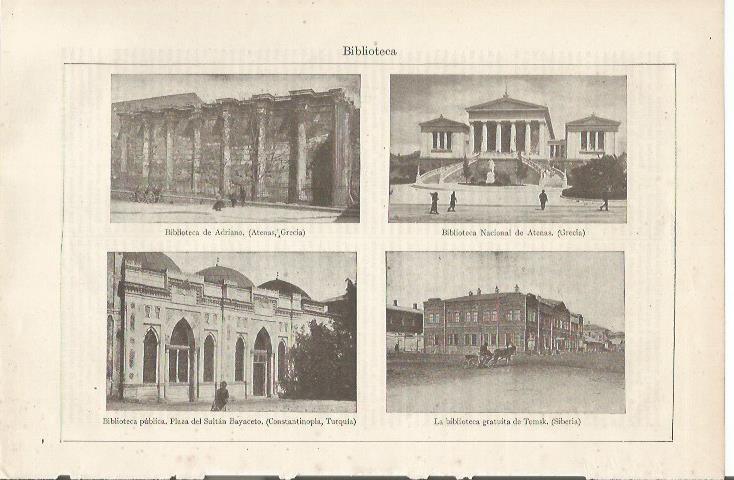 LAMINA ESPASA 34522: Biblioteca de Adriano, Nacional de Atenas, Publica de Estambul y biblioteca de Tomsk
