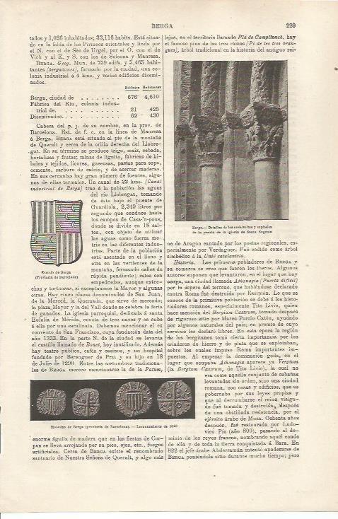 LAMINA ESPASA 34446: Detalle de los capiteles de la iglesia de Santa Eugenia de Berga, Barcelona