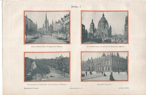 LAMINA ESPASA 34460: Catedral, iglesia de Guillermo, Siegesakee y Zeughaus en Berlin