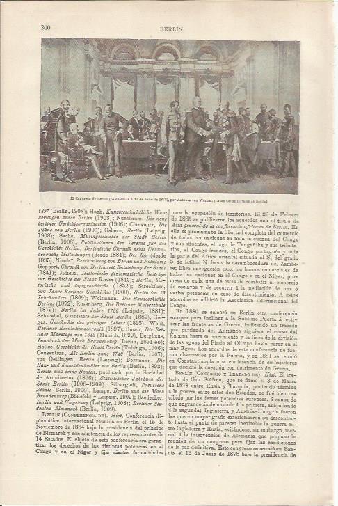 LAMINA ESPASA 34464: El Congreso de Berlin, por Von Werner