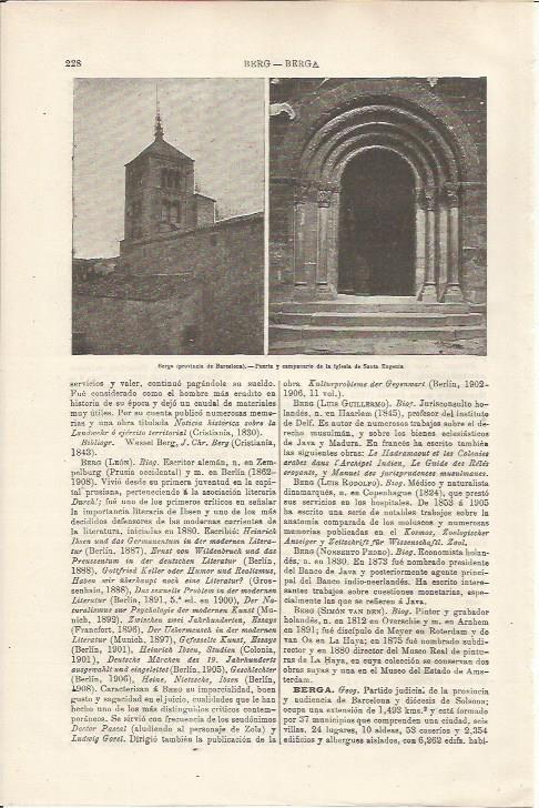 LAMINA ESPASA 34445: Iglesia de Santa Eugenia de Berga, Barcelona