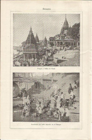 LAMINA ESPASA 34421: Templo y baños de Visnú, Benares. India