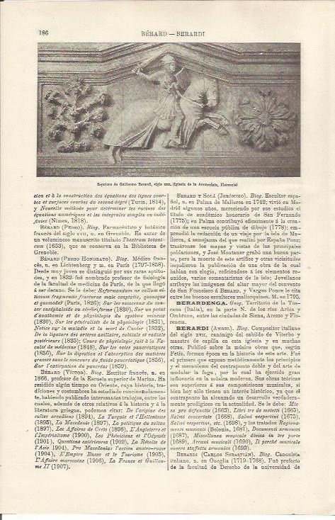 LAMINA ESPASA 34441: Sepulcro de Guillermo Berardi en Florencia