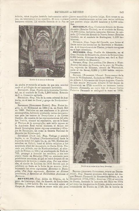 LAMINA ESPASA 34503: Interior de la Catedral de Beverley. Inglaterra