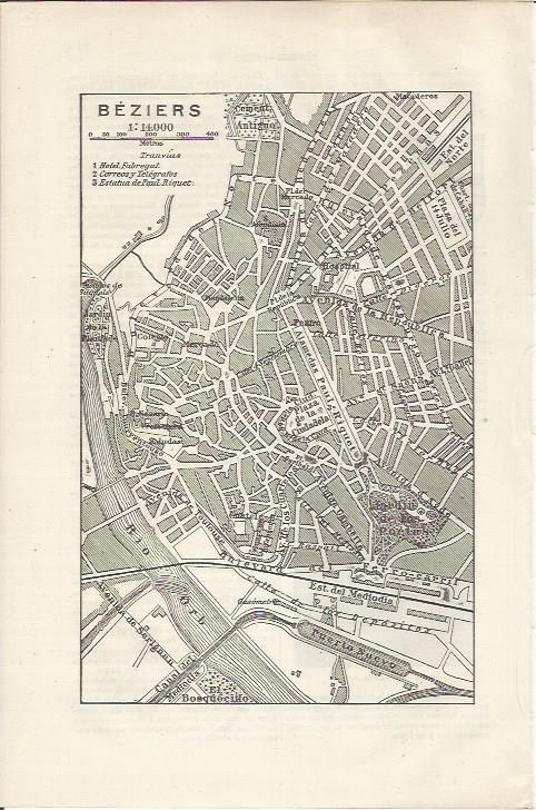LAMINA ESPASA 34507: Plano de Beziers, Francia