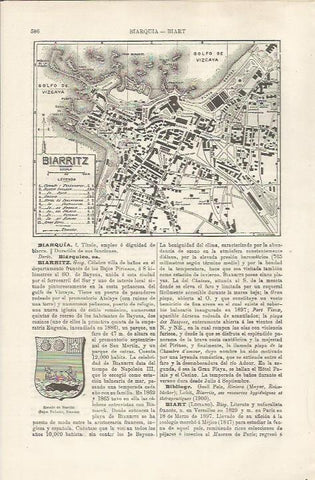 LAMINA ESPASA 34510: Plano de Biarritz, Francia