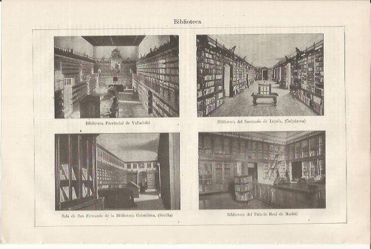 LAMINA ESPASA 34519: Biblioteca de Valladolid, del Santuario de Loyola y del Palacio Real de Madrid