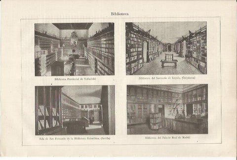 LAMINA ESPASA 34519: Biblioteca de Valladolid, del Santuario de Loyola y del Palacio Real de Madrid