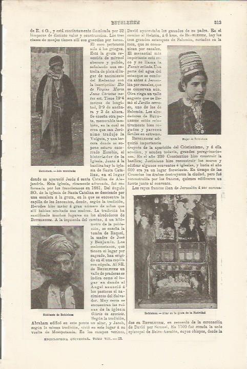 LAMINA ESPASA 34498: Hombres y mujeres de Belen, Palestina