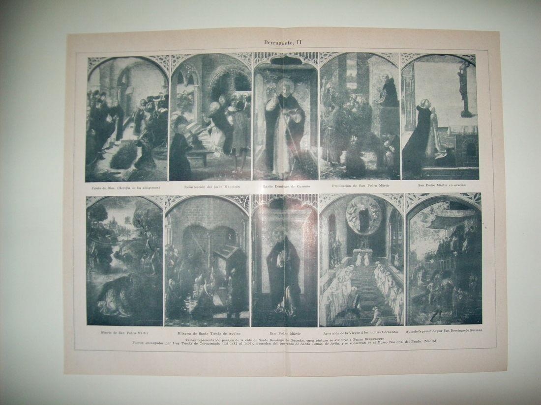 LAMINA ESPASA 34479: Retablo de la vida de Santo Domingo de Guzman, por Berruguete