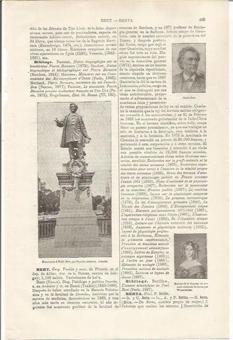 LAMINA ESPASA 34480: Monumento a P. Bert en Auserre, Francia