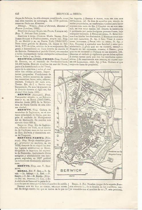 LAMINA ESPASA 34484: Plano de Berwick, Escocia