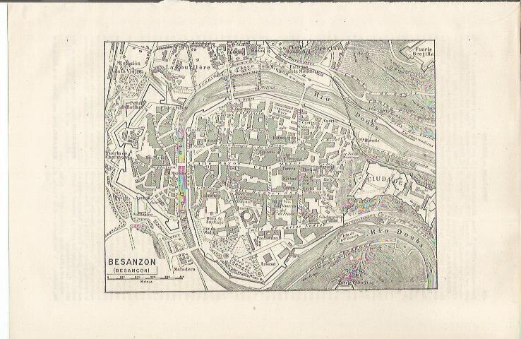 LAMINA ESPASA 34489: Plano de Besanzon, Francia