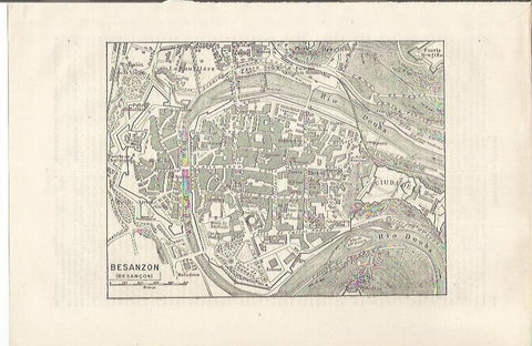 LAMINA ESPASA 34489: Plano de Besanzon, Francia