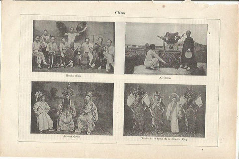 LAMINA ESPASA 34760: Acrobatras, musicos, actores y trajes de epoca de China