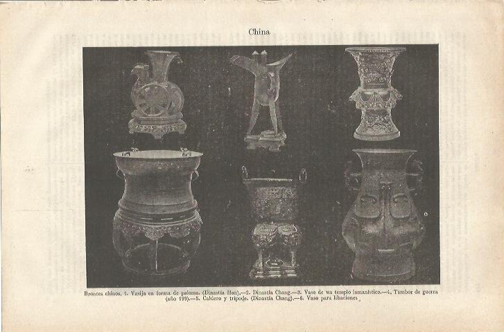 LAMINA ESPASA 34779: Objetos de bronces de China