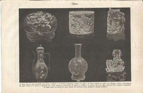 LAMINA ESPASA 34780: diversos objetos decoracion arte chino