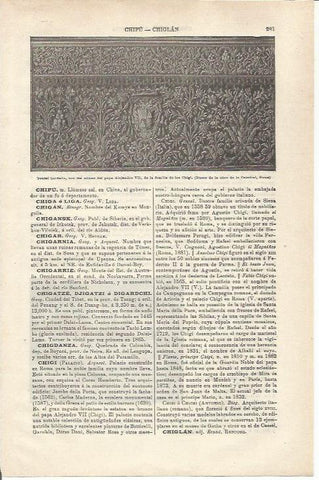 LAMINA ESPASA 34735: Frontal con las armas del Papa Alejandro VII