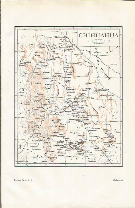 LAMINA ESPASA 34736: Mapa de Chihuahua