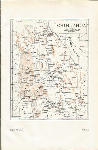 LAMINA ESPASA 34736: Mapa de Chihuahua