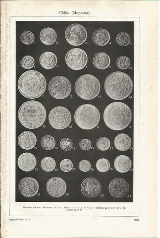 LAMINA ESPASA 34741: Monedas de Chile
