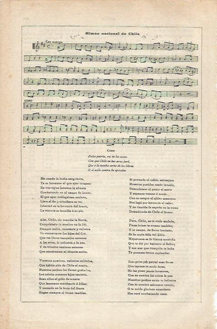 LAMINA ESPASA 34742: Himno Nacional de Chile