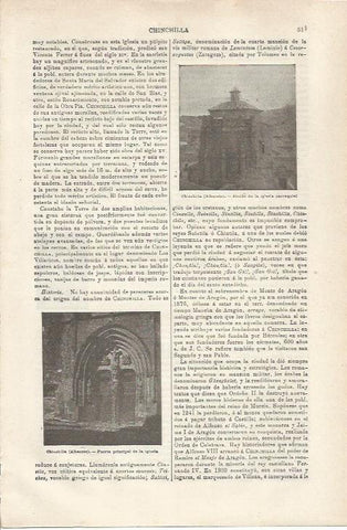 LAMINA ESPASA 34786: vistas varias iglesia de Chinchilla en Albacete