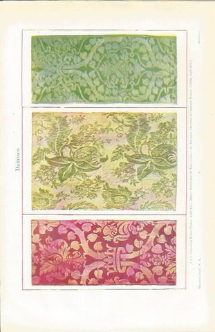 LAMINA ESPASA 34828: diversas muestra de tejido DAMASCO