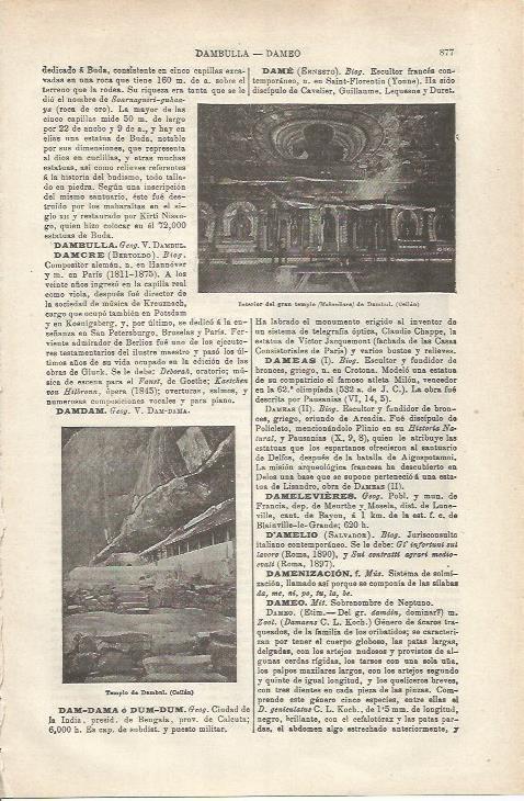 LAMINA ESPASA 34832: Templo de Dambul-Ceilan
