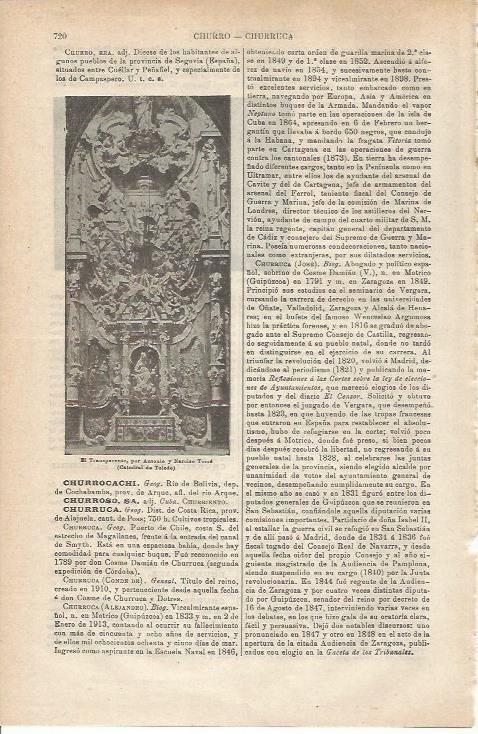 LAMINA ESPASA 34812: El transparente de Antonio y Narciso Tome en la catedral de Toledo