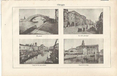 LAMINA ESPASA 34789: Vistas varias de Chioggia en Italia