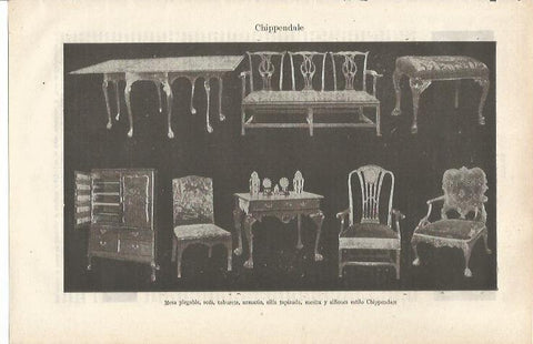 LAMINA ESPASA 34791: Muebles estilo CHIPPENDALE