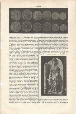 LAMINA ESPASA 34793: Monedas de chipre y relieve chipiotra 