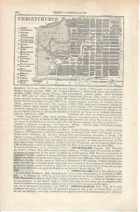 LAMINA ESPASA 34806: Plano de CHRISTCHURCH en Inglaterra