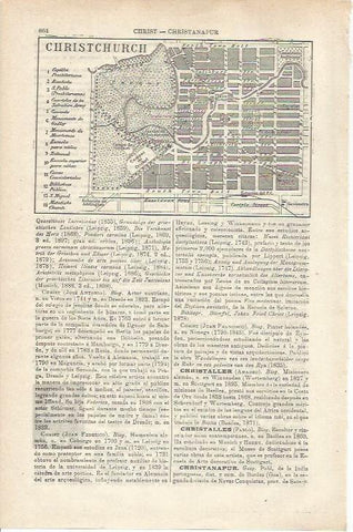 LAMINA ESPASA 34806: Plano de CHRISTCHURCH en Inglaterra