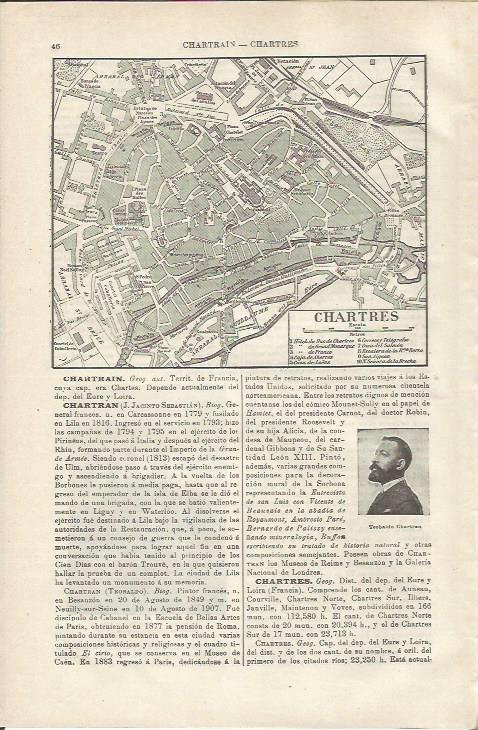 LAMINA ESPASA 34673: Plano de Chartres, Francia