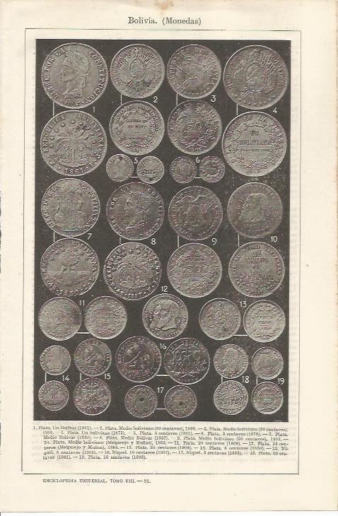 LAMINA ESPASA 34630: Monedas de Bolivia