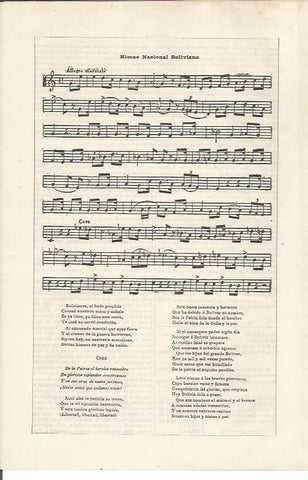 LAMINA ESPASA 34631: Himno Nacional de Bolivia
