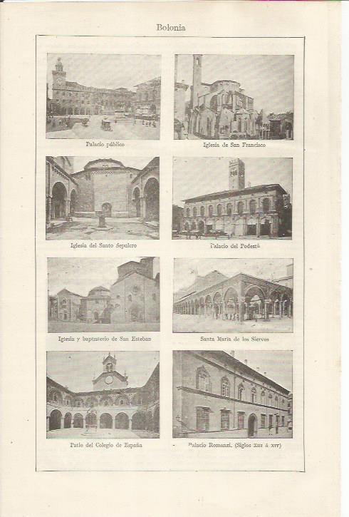 LAMINA ESPASA 34635: Edificios de Bolonia, Italia