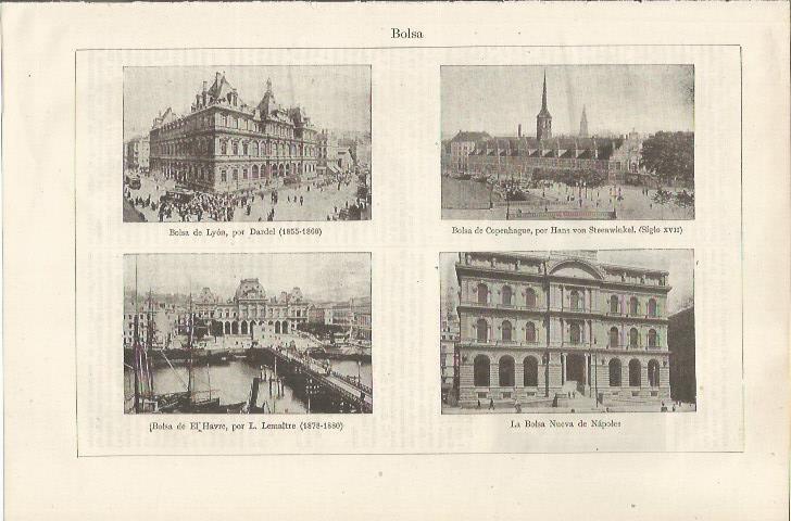LAMINA ESPASA 34642: Bolsas de Lyon, Copenhague, El Havre y Napoles
