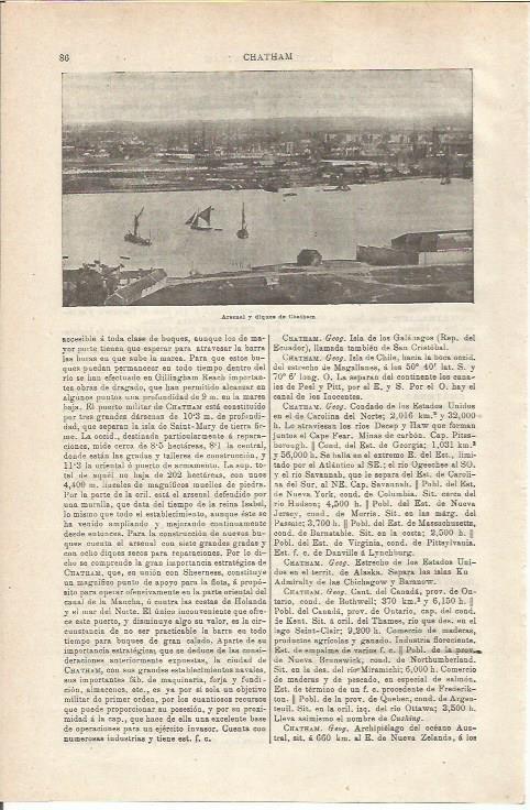 LAMINA ESPASA 34681: Arenal y dique de Chatham, Estados Unidos