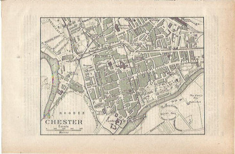 LAMINA ESPASA 34708: Plano de Chester, Inglaterra