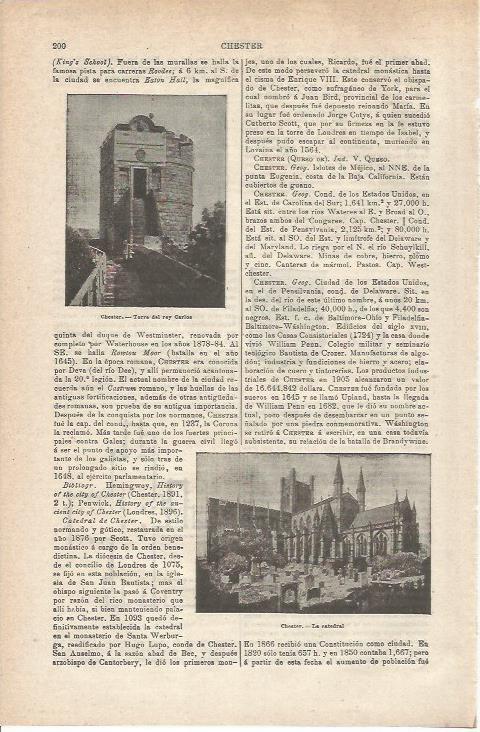 LAMINA ESPASA 34707: Torre del rey Carlos de Chester, Inglaterra