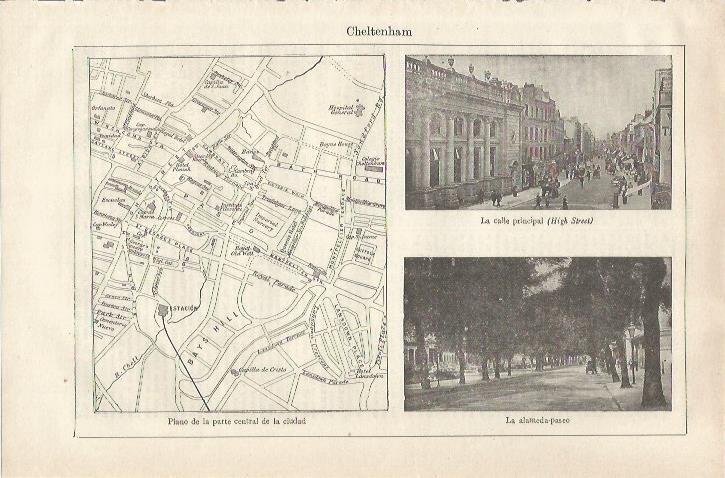 LAMINA ESPASA 34694: Plano y calles de Cheltenham, Inglaterra