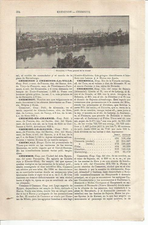 LAMINA ESPASA 34696: Vista de Chemnitz, Alemania