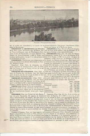 LAMINA ESPASA 34696: Vista de Chemnitz, Alemania