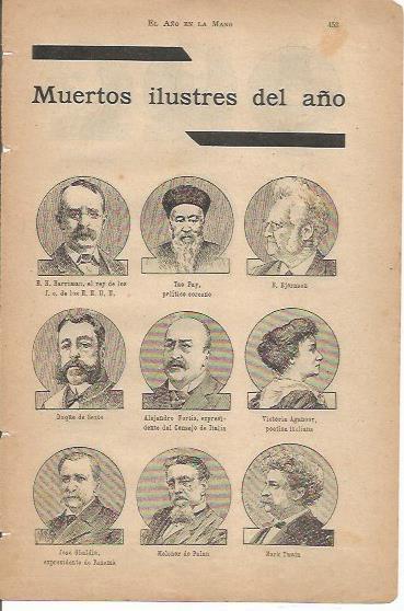 LAMINA 20635: Muertos ilustres del año 1911