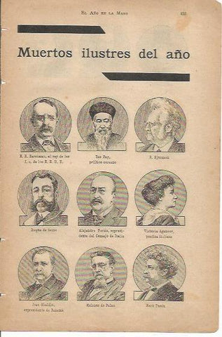 LAMINA 20635: Muertos ilustres del año 1911